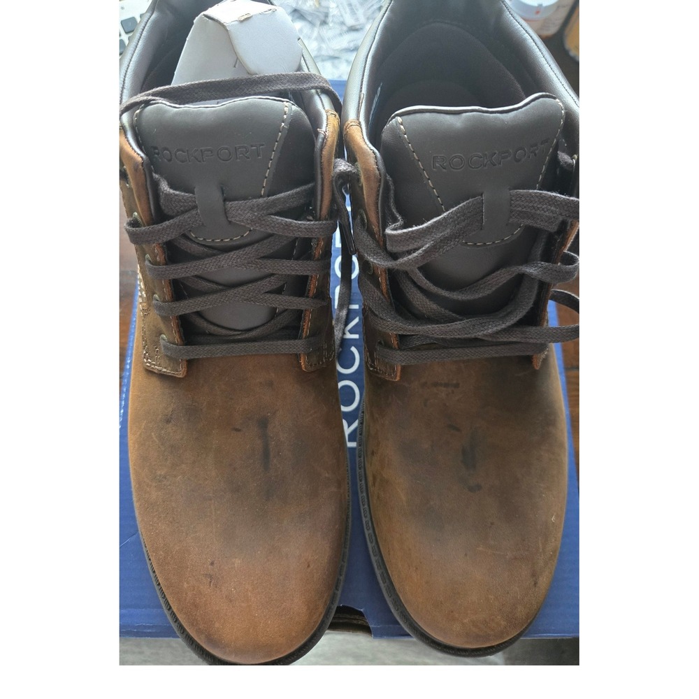 Rockport Storm Surge Tan Leather Waterproof Plain Toe Boots A13715 Mens 8.5 W